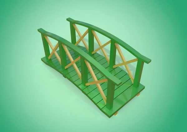 Puente futurista. Diseño de jardín. Renderizado 3D . —  Fotos de Stock