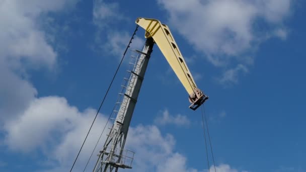Work port crane on the sky background — Stock Video