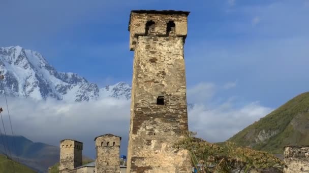 Svaneti παλιό χωριό στη γεωργία — Αρχείο Βίντεο