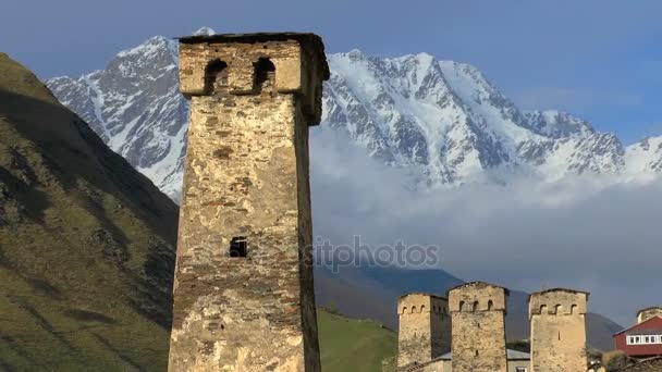 Svaneti altes dorf in georgien — Stockvideo