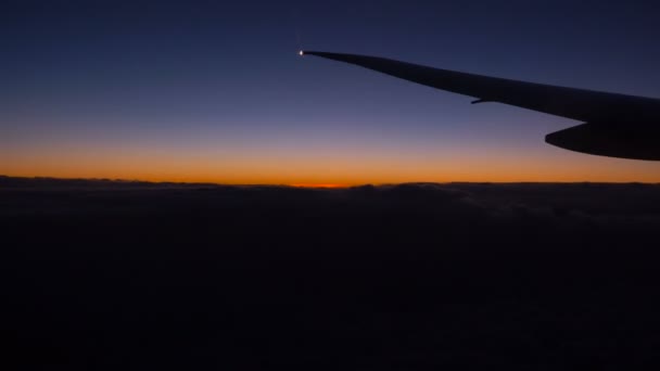 Sunrise in the airplane — Stock Video