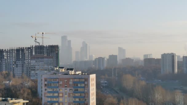 아침에 모스크바의 파노라마 — 비디오