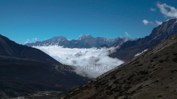 The movement of clouds over the highland valley — Stock Video