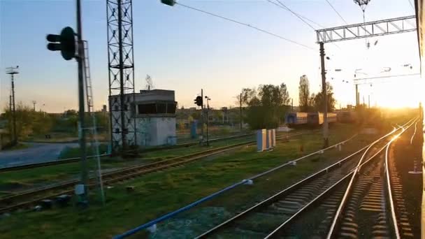 Pohled z okna vlaku — Stock video