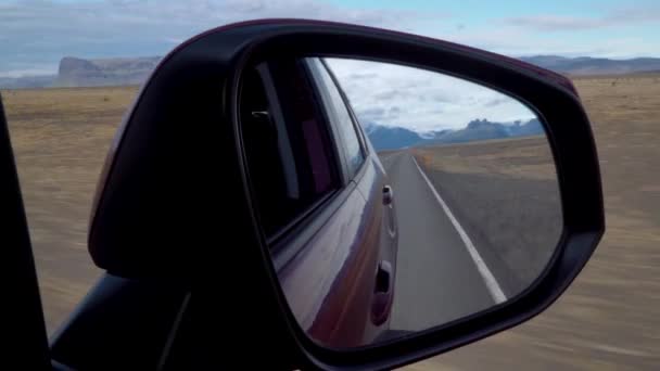Car driving on the road to Iceland — Stock Video