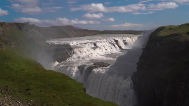 アイスランドのガルフフォス滝. — ストック動画