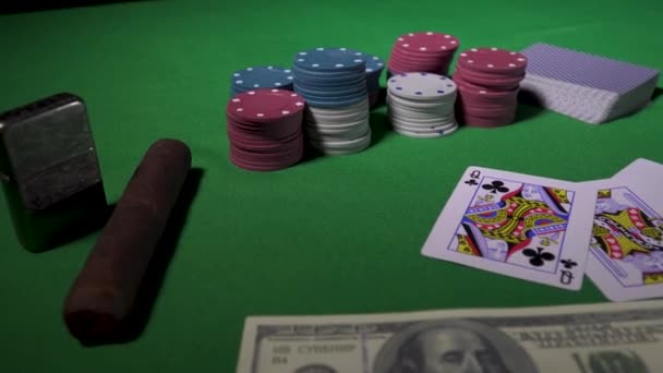 Mesa de la tarjeta en el casino — Vídeos de Stock