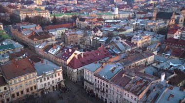Top view of the center of Lviv city