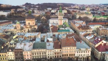 Top view of the center of Lviv city