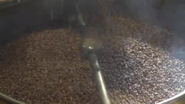 Roasting coffee beans at Roasting equipment