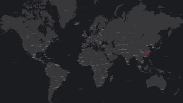 COVID-19 coronavirus Globale pandemische kaart — Stockvideo