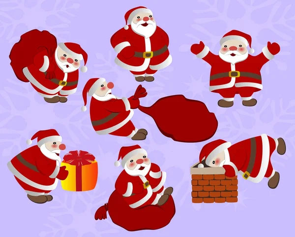 Juego de Santa Claus navideño divertido con regalos. Ilustración vectorial EPS10 . — Foto de stock gratis