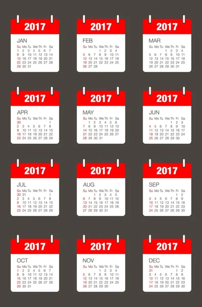 Календарний дизайн 2017.Календар на 2017 рік — стоковий вектор