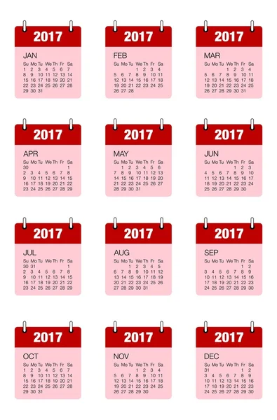 Calendario di progettazione 2017.Desk calendario per l'anno 2017 — Vettoriale Stock