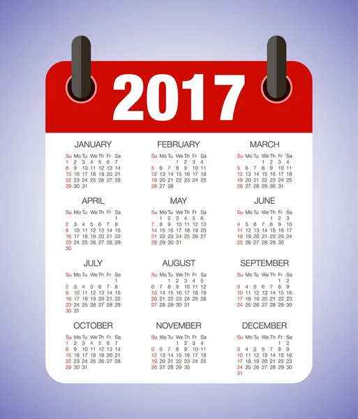 Calendario de diseño 2017.Desk calendario 2017 año — Archivo Imágenes Vectoriales