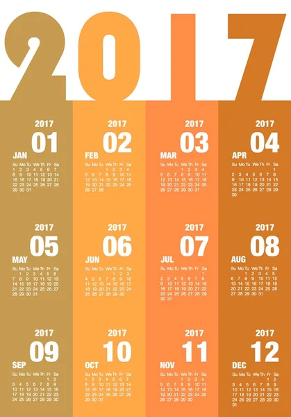 Calendario de diseño 2017.Desk calendario 2017 año — Archivo Imágenes Vectoriales