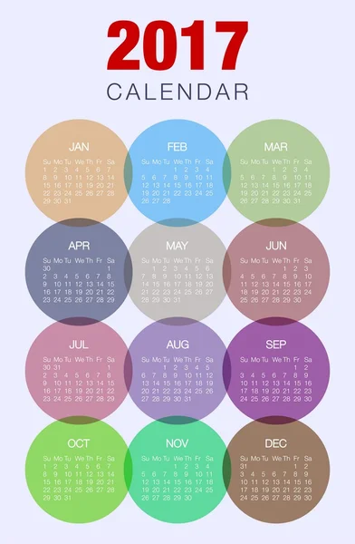 Calendario de diseño 2017.Desk calendario 2017 año — Archivo Imágenes Vectoriales