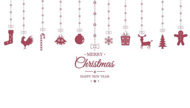 christmas ornament hanging on white isolated background clipart