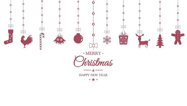 孤立した白地に掛かっているクリスマス飾り ロイヤリティフリーのストックイラスト