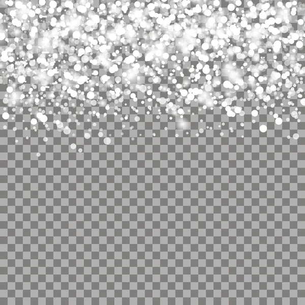 Copos de nieve cayendo realistas. Aislado sobre fondo transparente Ilustración vectorial, eps 10 . — Archivo Imágenes Vectoriales