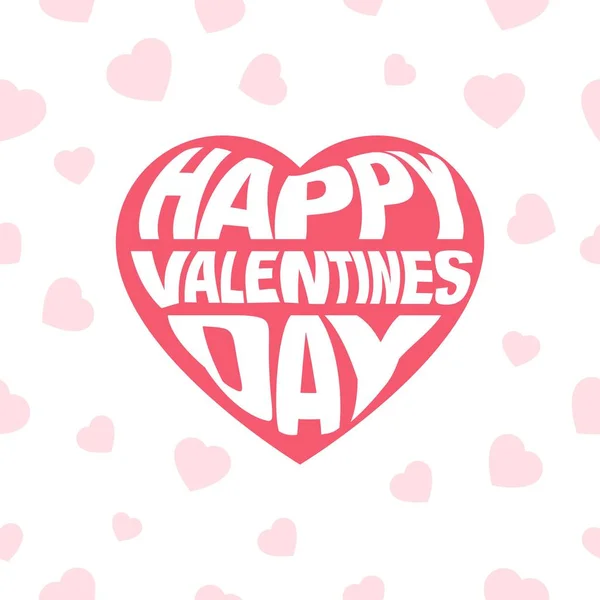 Rood hart Valentijnsdag kaart met teken op hart achtergrond — Stockvector