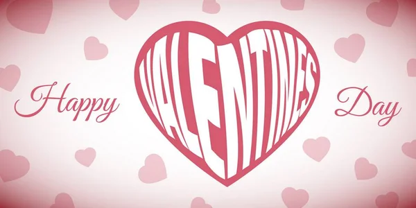 Rødt hjerte Valentiner-kort med tegn på hjertebakgrunn – stockvektor