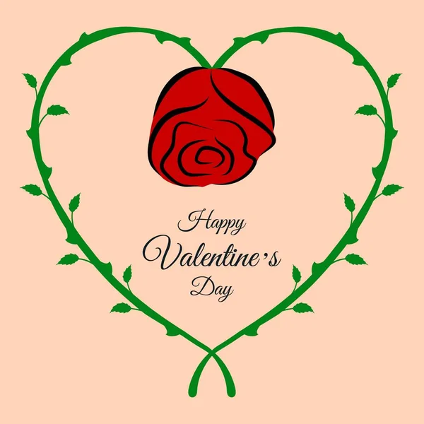 Biglietto di auguri per San Valentino felice — Vettoriale Stock