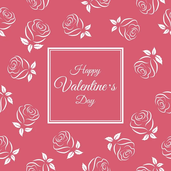 Joyeux Valentines carte de voeux sur fond rose — Image vectorielle