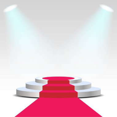 Gerçekçi Podyum Vektör İllüstrasyonu.
