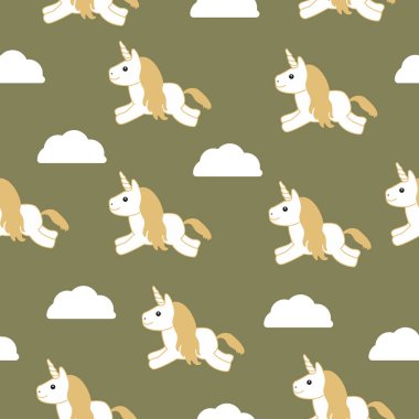 Şirin Tek Boynuzlu At Çizgi Film Şablonu