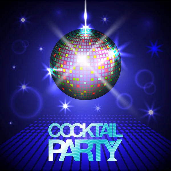 Realistische Glanzende Disco Ball Vector Illustratie — Stockvector