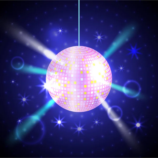 Realistic Shiny Disco Ball Vector Illustration — Stock Vector