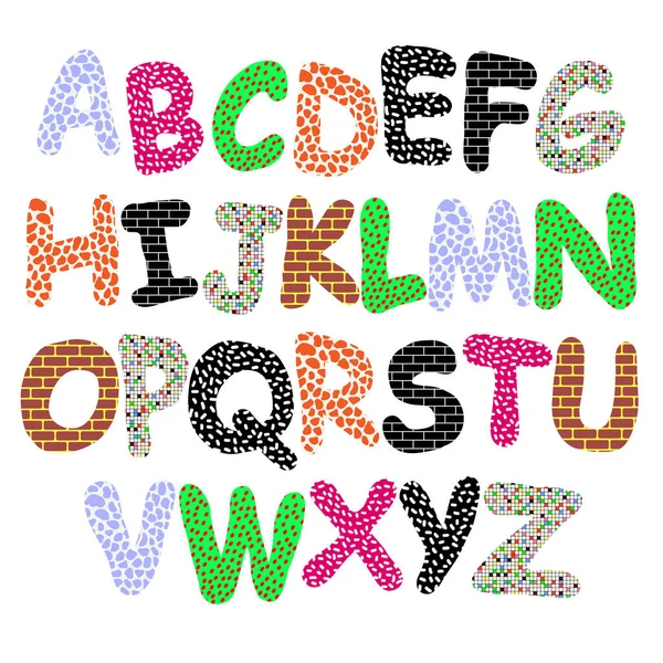 Doodle Colorful Alphabet Abc Смешной Алфавит — стоковый вектор