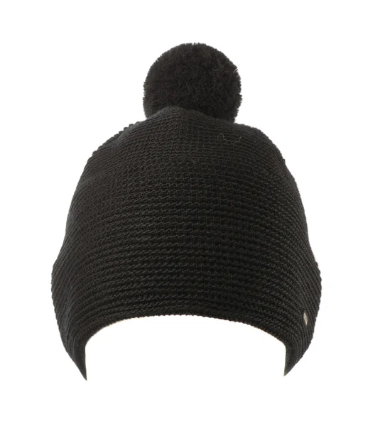  Beyaz arka plan .hat ponpon ile izole örme şapka