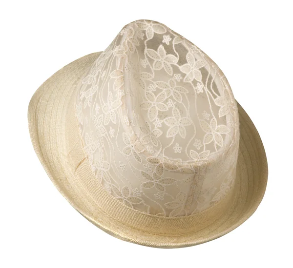 Sombrero Fedora aislado sobre fondo blanco — Foto de Stock