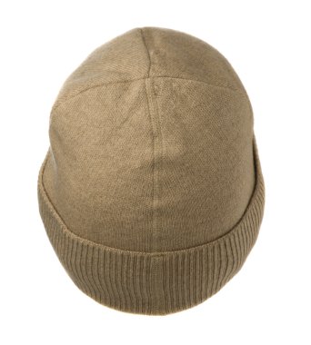  Beyaz arka plan .brown şapkasını izole örme bere 