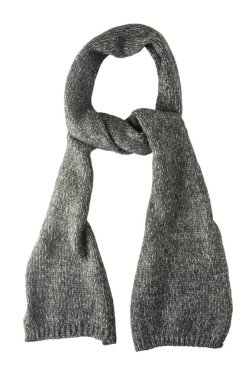   Beyaz arka plan üzerinde izole eşarp. Scraf üstten görünüm .scarf gri