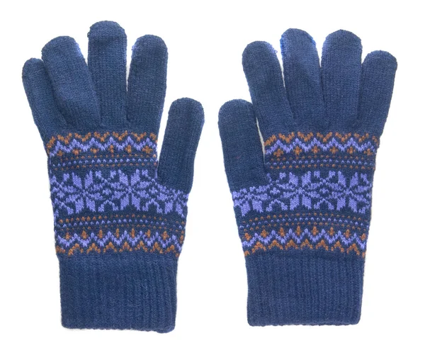 Πλεκτά γάντια. γάντια που απομονώνονται σε λευκό φόντο. γάντια τ — Φωτογραφία Αρχείου