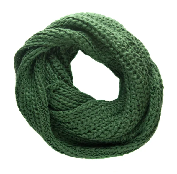 Scarf isolated on white background.Scarf  top view .Green scarf — Stock Photo, Image