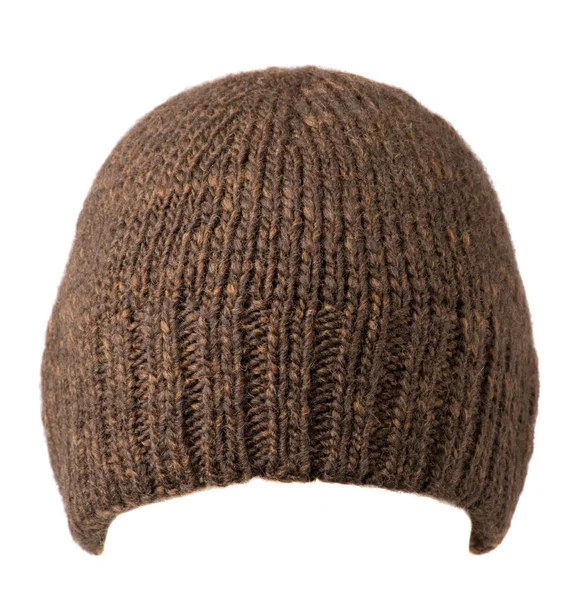 Hat isolated on white background .knitted hat .brown hat — Stock Photo, Image