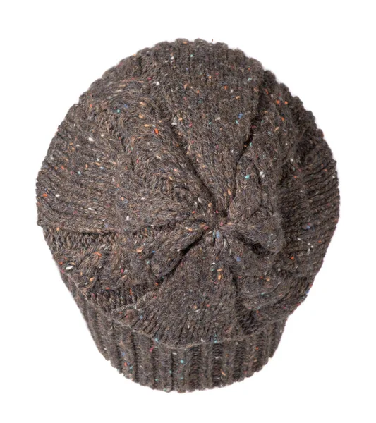 Klobouk izolovaných na bílém pozadí .knitted klobouk — Stock fotografie