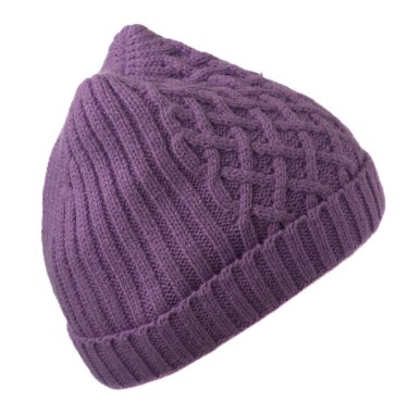  Kadın şapka. Beyaz arka plan üzerinde izole örme şapka. Kadın