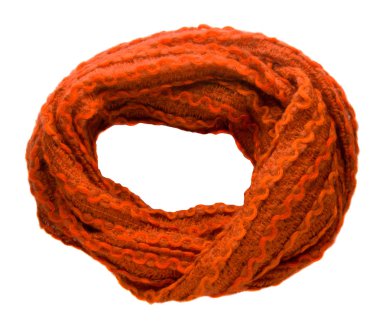   Beyaz arka plan üzerinde izole eşarp. Eşarp üstten görünüm .ginger ani kalp durması