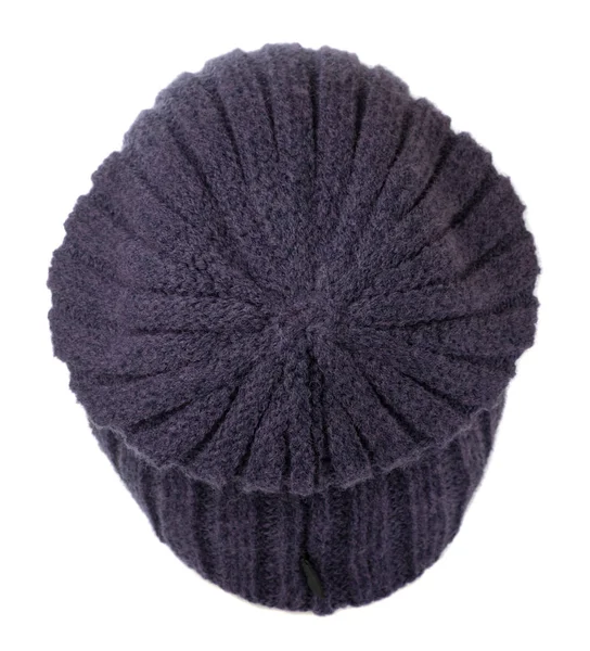 Καπέλο που απομονώνονται σε λευκό φόντο .knitted καπέλο καπέλο .blue — Φωτογραφία Αρχείου