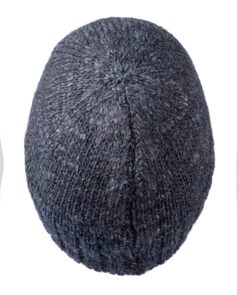 Hat som isolerad på vit bakgrund .knitted hatt .blue hatt — Stockfoto