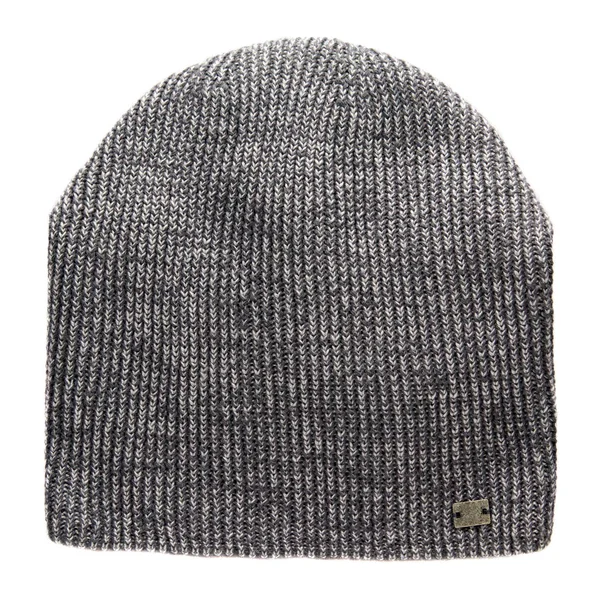 .knitted 帽子 .gray ハット ホワイト バック グラウンドに分離された帽子 — ストック写真