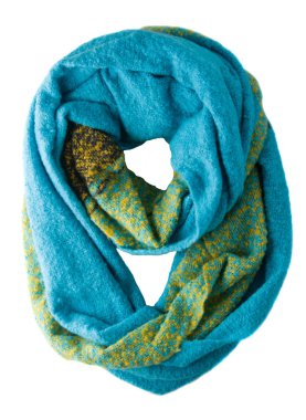  Beyaz arka plan üzerinde izole eşarp. Eşarp üstten görünüm .hiç eşarp 