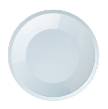  Beyaz bir arka plan üzerinde izole plaka. plaka üstten görünüm sarmısaklar blu