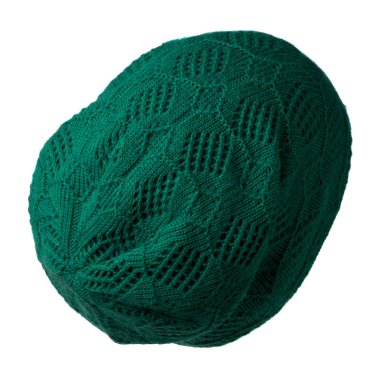  Kadın şapka. örme şapka izole üzerinde beyaz background.green ha
