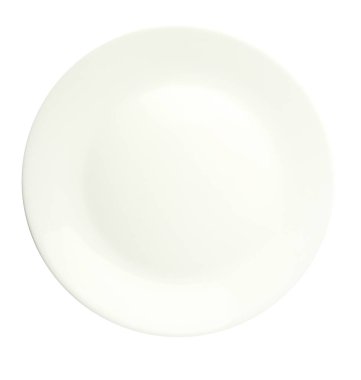  Beyaz bir arka plan üzerinde izole plaka. plaka üstten görünüm beyaz pla